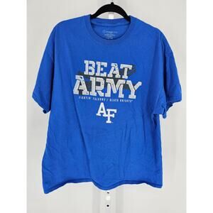 Vintage Y2K Mens Sz XL Short Sleeve T Shirt Air Force Beat Army Football Blue